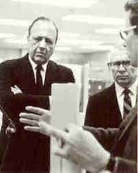 Image of Anton Clemens (right) with the Vice President of Professional Products and President and Chief Executive Officer of Miles Laboratories Inc.