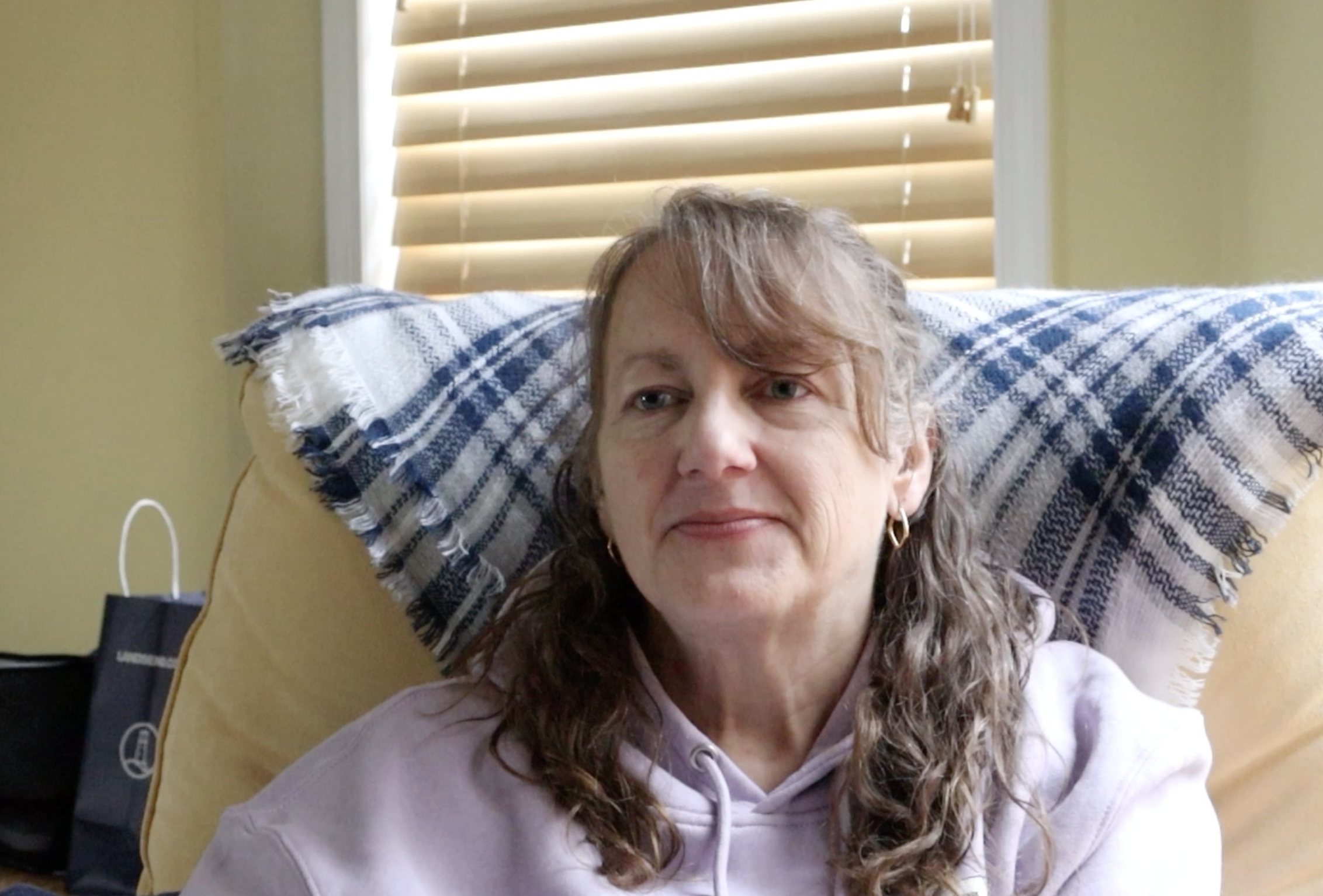 Ms. Phelps in a comfy chair.