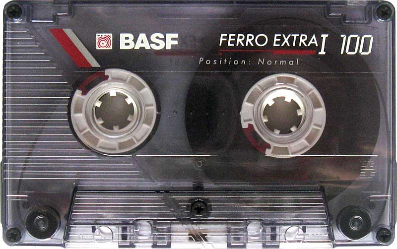 Black clear cassette reading "BASF Ferro Extra"