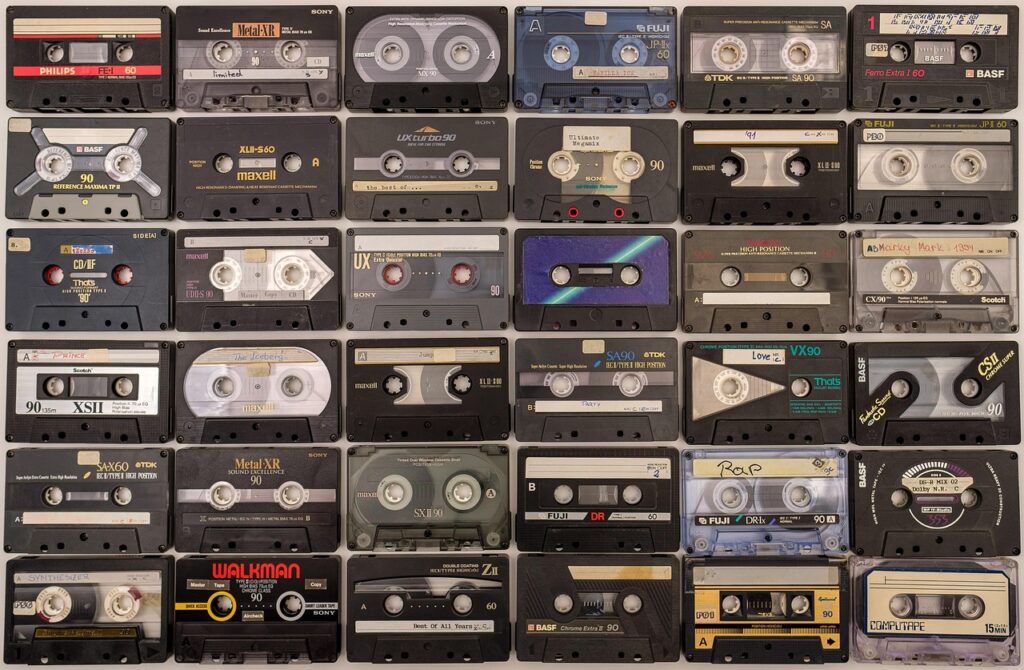 a wall of cassettes