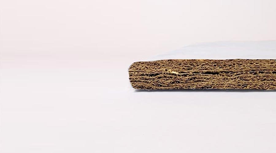 Folded corrugated cardboard formed as insulation.
